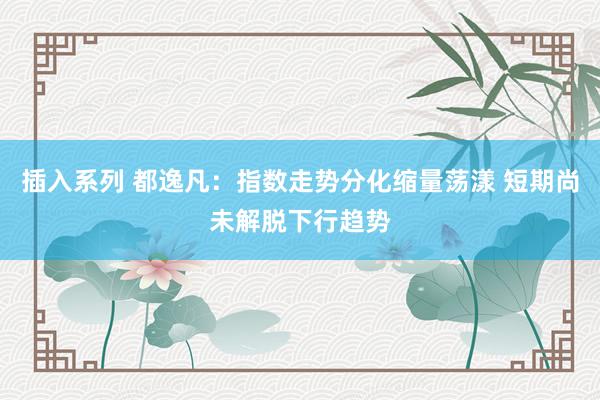 插入系列 都逸凡:指数走势分化缩量荡漾 短期尚未解脱下行趋势