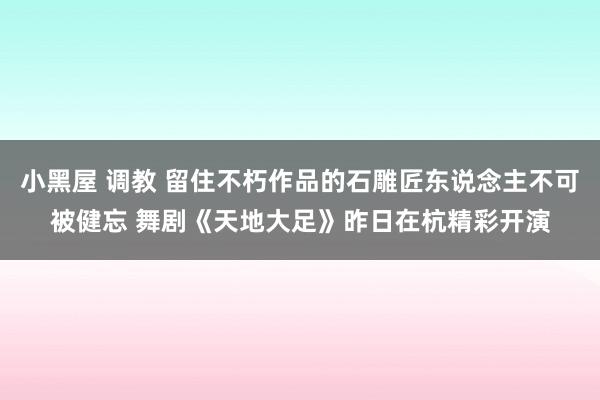 小黑屋 调教 留住不朽作品的石雕匠东说念主不可被健忘 舞剧《天地大足》昨日在杭精彩开演