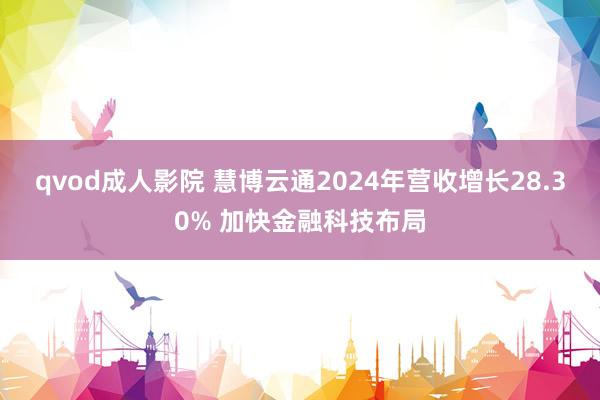 qvod成人影院 慧博云通2024年营收增长28.30% 加快金融科技布局