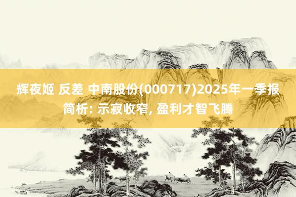 辉夜姬 反差 中南股份(000717)2025年一季报简析: 示寂收窄, 盈利才智飞腾