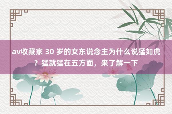 av收藏家 30 岁的女东说念主为什么说猛如虎？猛就猛在五方面，来了解一下