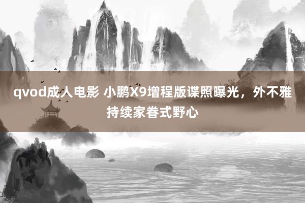 qvod成人电影 小鹏X9增程版谍照曝光，外不雅持续家眷式野心