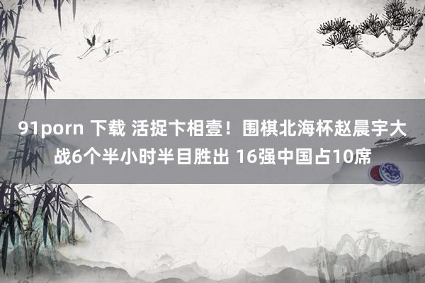 91porn 下载 活捉卞相壹！围棋北海杯赵晨宇大战6个半小时半目胜出 16强中国占10席